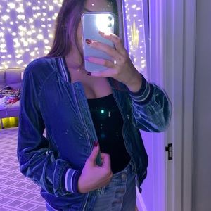 American Eagle Velvet Bomber Jacket NWOT